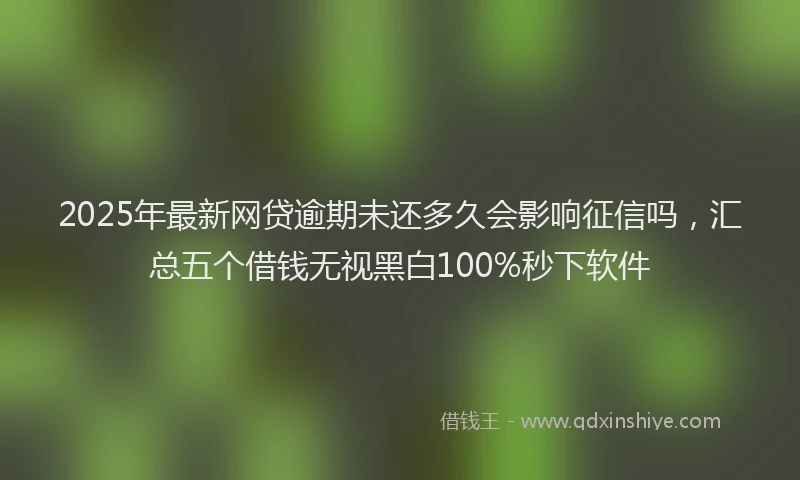 2025年最新网贷逾期未还多久会影响征信吗，汇总五个借钱无视黑白100%秒下软件