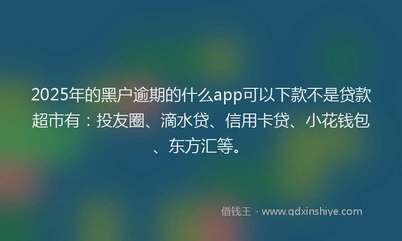 2025年的黑户逾期的什么app可以下款不是贷款超市有：投友圈、滴水贷、信用卡贷、小花钱包、东方汇等。