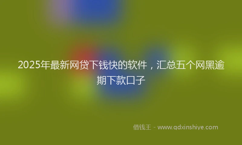 2025年最新网贷下钱快的软件，汇总五个网黑逾期下款口子