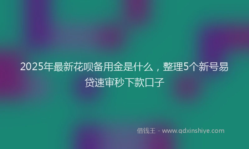 2025年最新花呗备用金是什么，整理5个新号易贷速审秒下款口子
