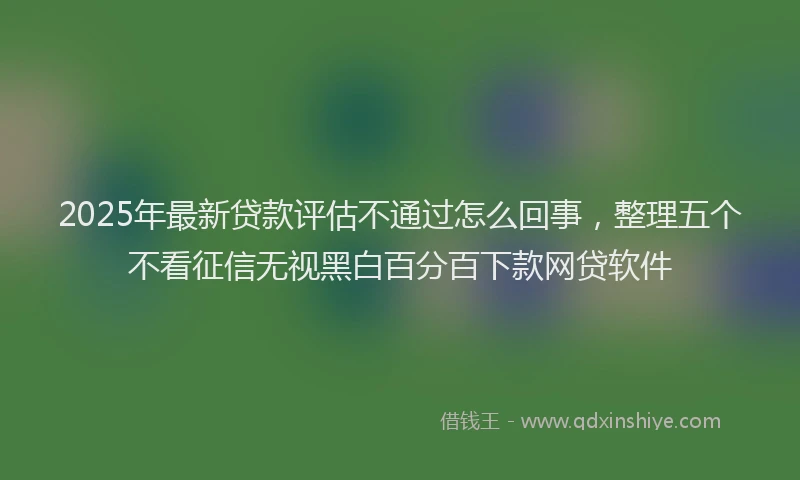 2025年最新贷款评估不通过怎么回事，整理五个不看征信无视黑白百分百下款网贷软件