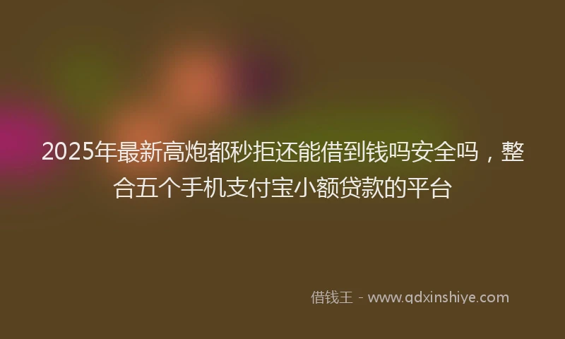 2025年最新高炮都秒拒还能借到钱吗安全吗，整合五个手机支付宝小额贷款的平台