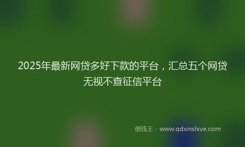 2025年最新网贷多好下款的平台，汇总五个网贷无视不查征信平台