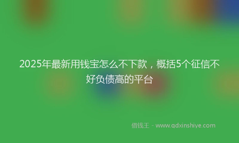 2025年最新用钱宝怎么不下款，概括5个征信不好负债高的平台