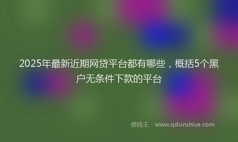2025年最新近期网贷平台都有哪些，概括5个黑户无条件下款的平台