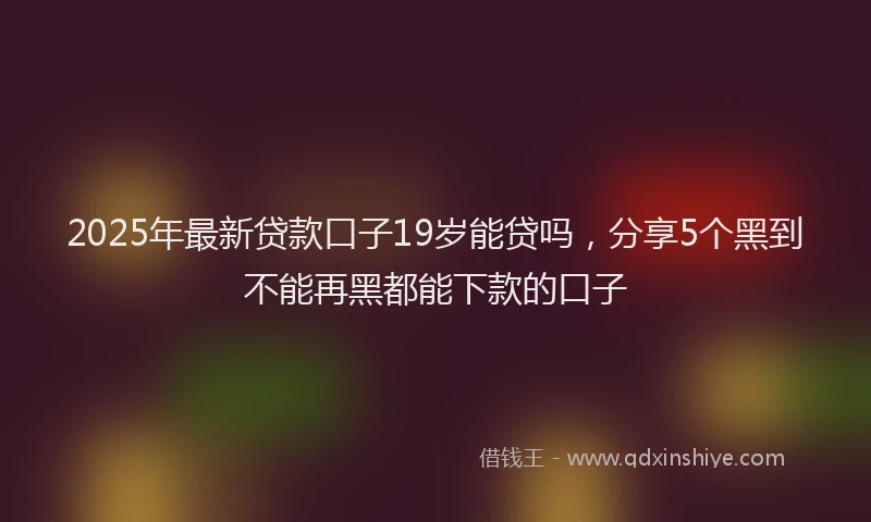2025年最新贷款口子19岁能贷吗，分享5个黑到不能再黑都能下款的口子