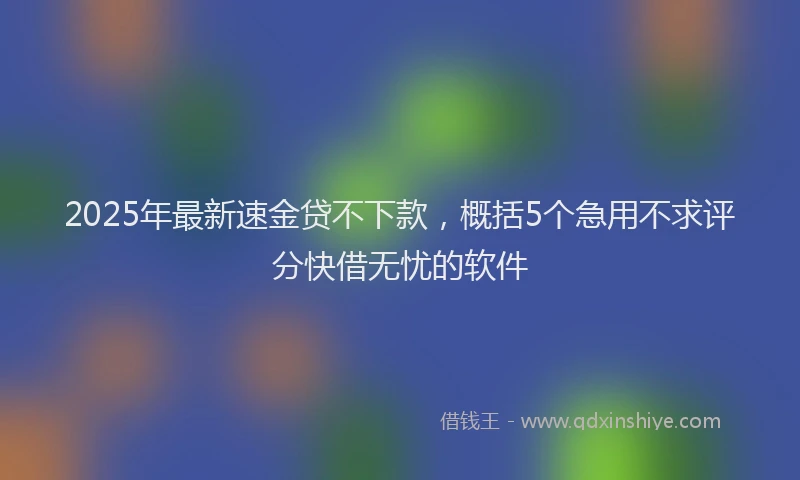 2025年最新速金贷不下款，概括5个急用不求评分快借无忧的软件