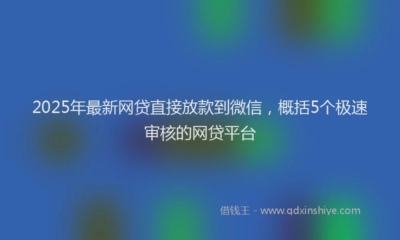 2025年最新网贷直接放款到微信，概括5个极速审核的网贷平台