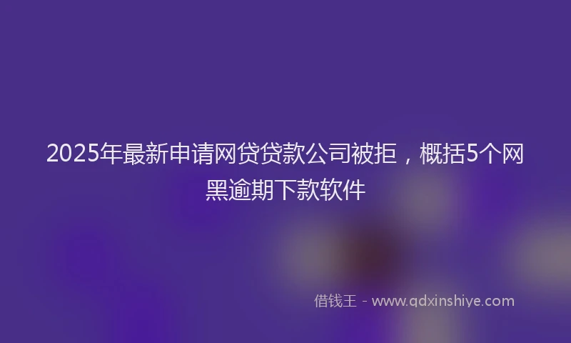 2025年最新申请网贷贷款公司被拒，概括5个网黑逾期下款软件