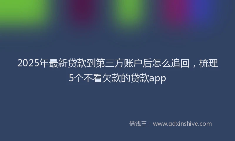 2025年最新贷款到第三方账户后怎么追回，梳理5个不看欠款的贷款app