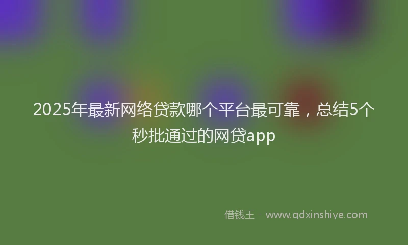 2025年最新网络贷款哪个平台最可靠，总结5个秒批通过的网贷app