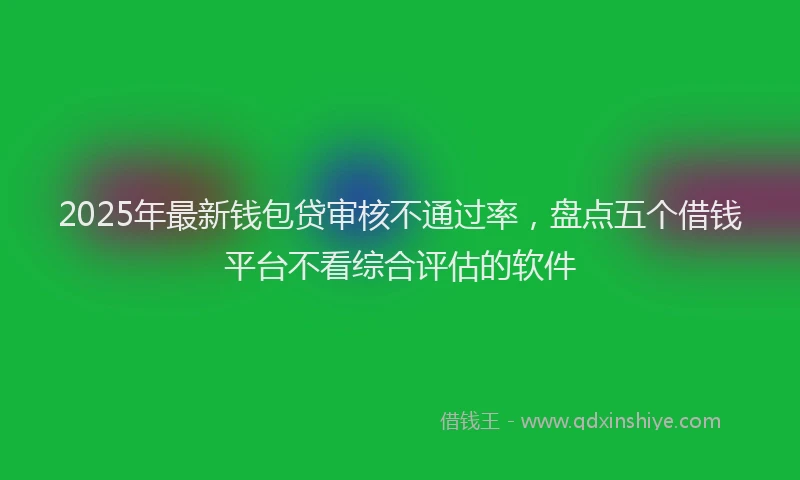 2025年最新钱包贷审核不通过率，盘点五个借钱平台不看综合评估的软件