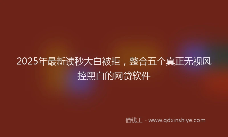 2025年最新读秒大白被拒，整合五个真正无视风控黑白的网贷软件