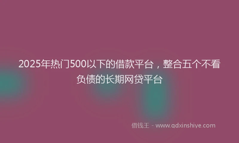 2025年热门500以下的借款平台，整合五个不看负债的长期网贷平台