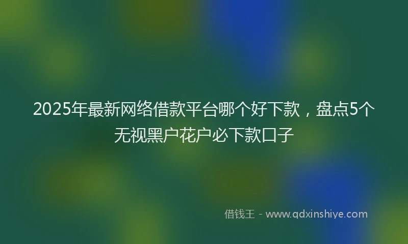2025年最新网络借款平台哪个好下款，盘点5个无视黑户花户必下款口子