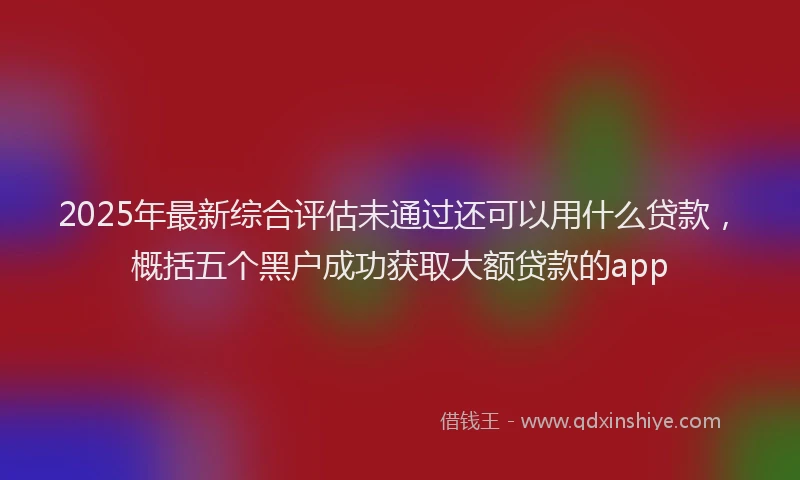 2025年最新综合评估未通过还可以用什么贷款，概括五个黑户成功获取大额贷款的app