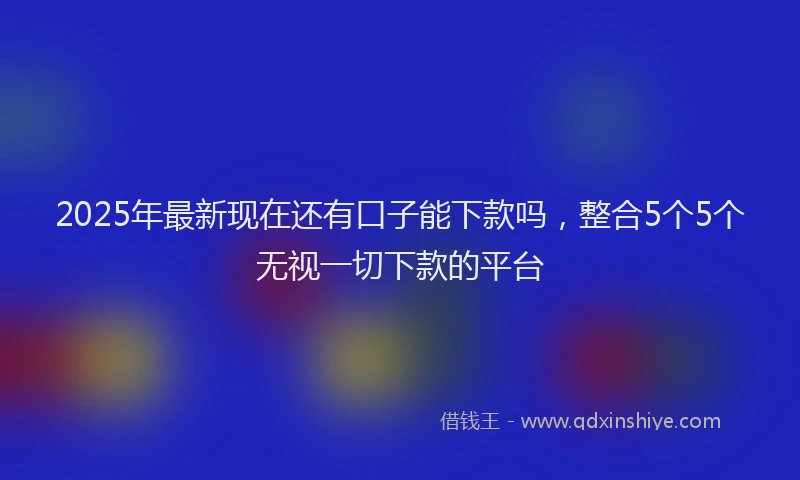 2025年最新现在还有口子能下款吗，整合5个5个无视一切下款的平台
