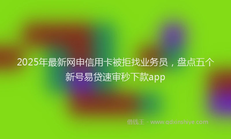 2025年最新网申信用卡被拒找业务员，盘点五个新号易贷速审秒下款app