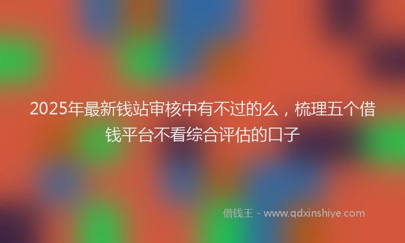 2025年最新钱站审核中有不过的么，梳理五个借钱平台不看综合评估的口子