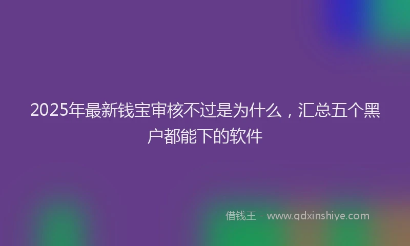 2025年最新钱宝审核不过是为什么，汇总五个黑户都能下的软件