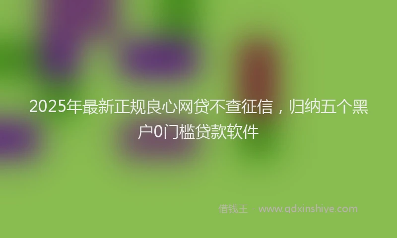2025年最新正规良心网贷不查征信，归纳五个黑户0门槛贷款软件