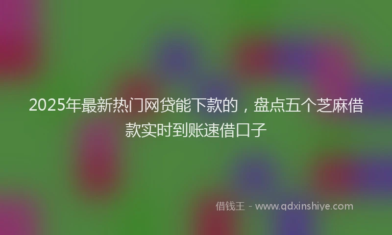 2025年最新热门网贷能下款的，盘点五个芝麻借款实时到账速借口子