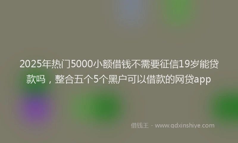 2025年热门5000小额借钱不需要征信19岁能贷款吗，整合五个5个黑户可以借款的网贷app