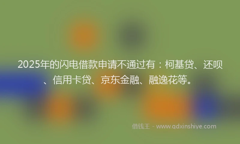2025年的闪电借款申请不通过有：柯基贷、还呗、信用卡贷、京东金融、融逸花等。