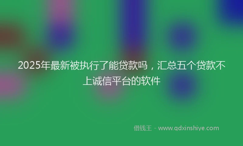 2025年最新被执行了能贷款吗，汇总五个贷款不上诚信平台的软件