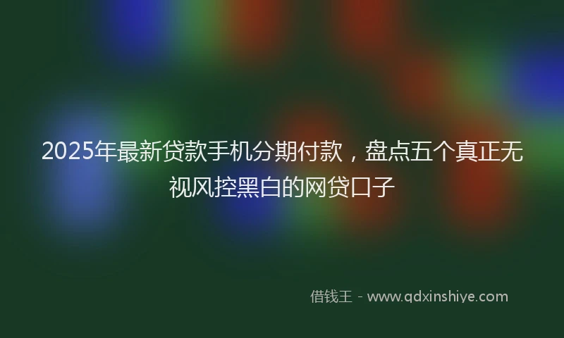 2025年最新贷款手机分期付款，盘点五个真正无视风控黑白的网贷口子