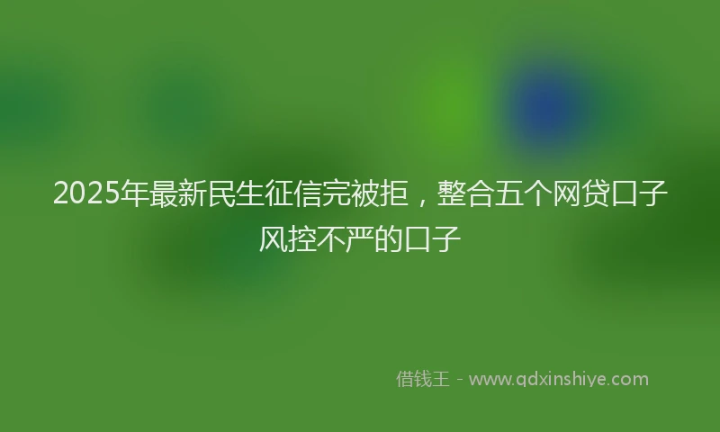 2025年最新民生征信完被拒，整合五个网贷口子风控不严的口子