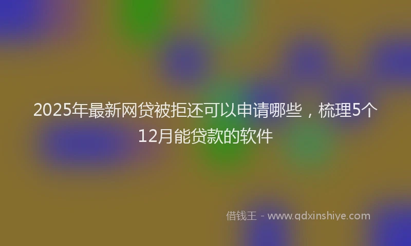 2025年最新网贷被拒还可以申请哪些，梳理5个12月能贷款的软件