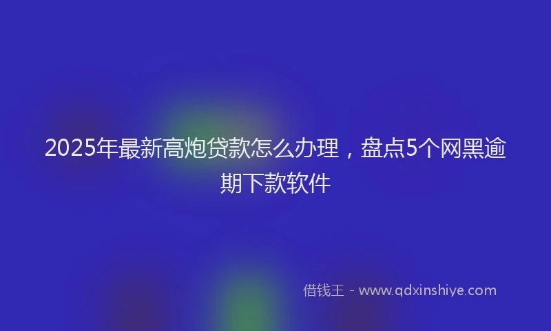 2025年最新高炮贷款怎么办理，盘点5个网黑逾期下款软件