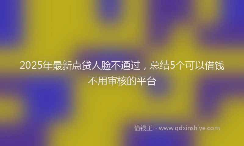 2025年最新点贷人脸不通过，总结5个可以借钱不用审核的平台