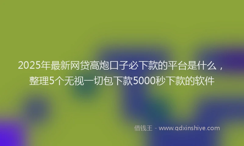 2025年最新网贷高炮口子必下款的平台是什么，整理5个无视一切包下款5000秒下款的软件