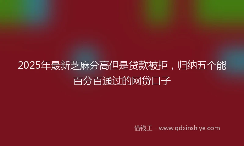 2025年最新芝麻分高但是贷款被拒，归纳五个能百分百通过的网贷口子