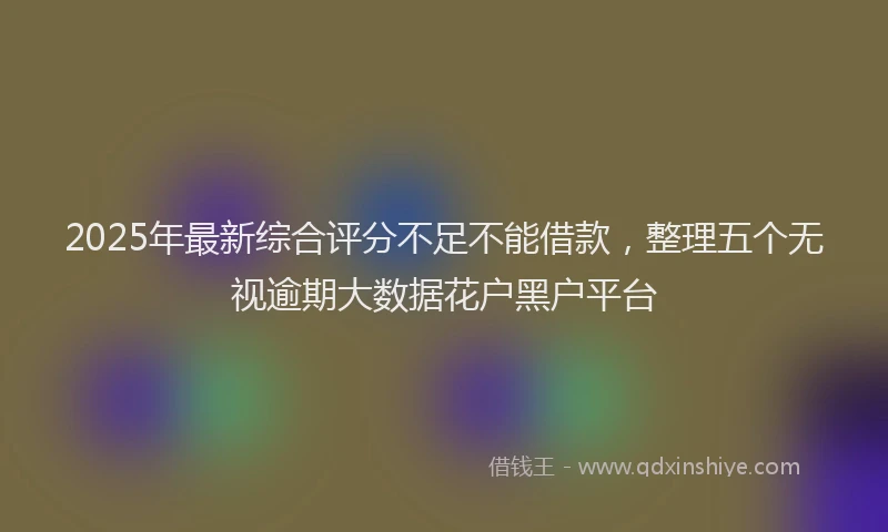 2025年最新综合评分不足不能借款，整理五个无视逾期大数据花户黑户平台