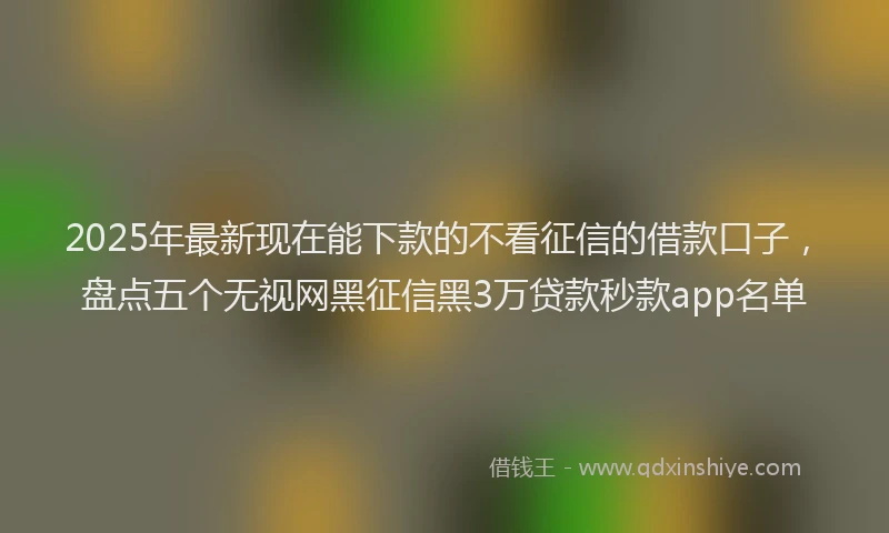 2025年最新现在能下款的不看征信的借款口子，盘点五个无视网黑征信黑3万贷款秒款app名单