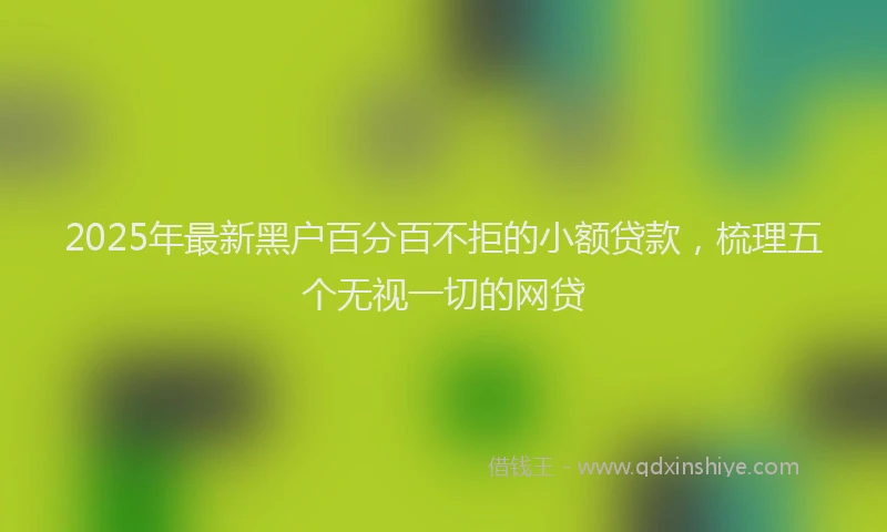 2025年最新黑户百分百不拒的小额贷款，梳理五个无视一切的网贷