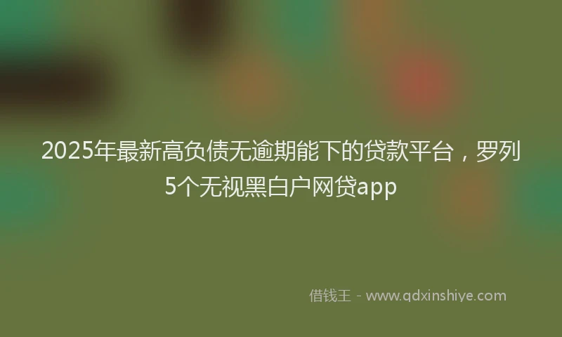 2025年最新高负债无逾期能下的贷款平台，罗列5个无视黑白户网贷app