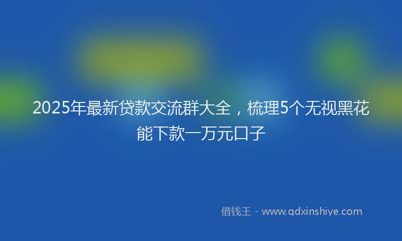 2025年最新贷款交流群大全，梳理5个无视黑花能下款一万元口子