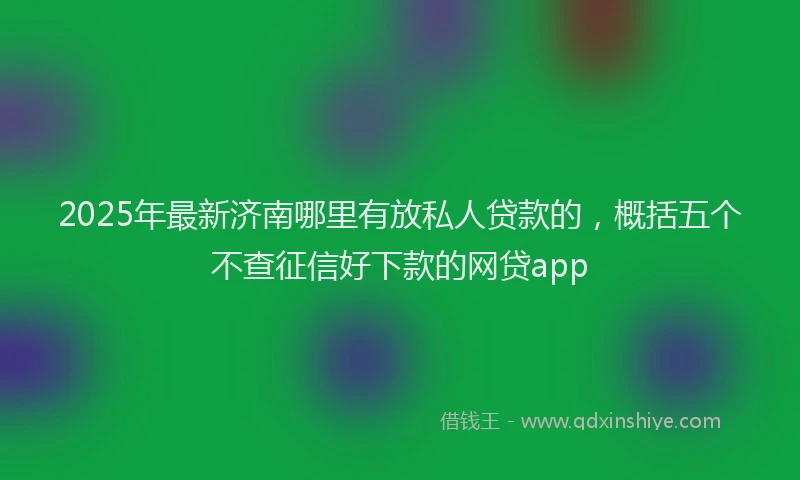 2025年最新济南哪里有放私人贷款的，概括五个不查征信好下款的网贷app