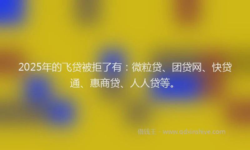 2025年的飞贷被拒了有：微粒贷、团贷网、快贷通、惠商贷、人人贷等。