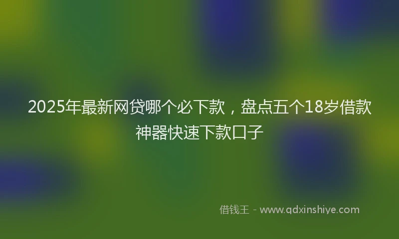 2025年最新网贷哪个必下款，盘点五个18岁借款神器快速下款口子