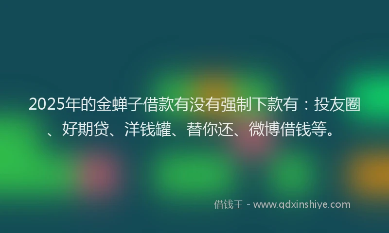 2025年的金蝉子借款有没有强制下款有：投友圈、好期贷、洋钱罐、替你还、微博借钱等。