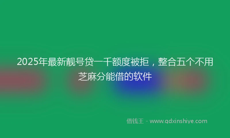 2025年最新靓号贷一千额度被拒，整合五个不用芝麻分能借的软件