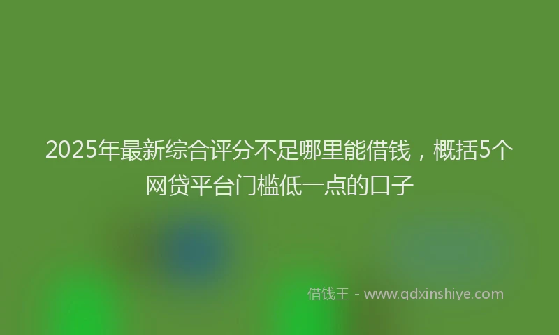 2025年最新综合评分不足哪里能借钱，概括5个网贷平台门槛低一点的口子