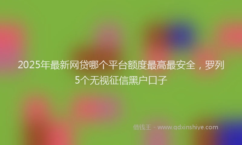 2025年最新网贷哪个平台额度最高最安全，罗列5个无视征信黑户口子