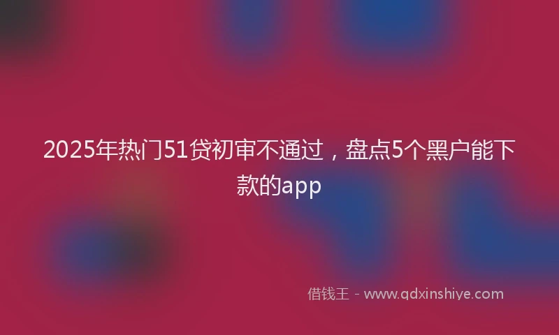 2025年热门51贷初审不通过，盘点5个黑户能下款的app