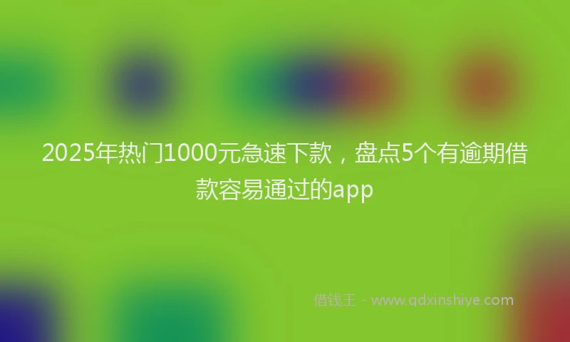 2025年热门1000元急速下款，盘点5个有逾期借款容易通过的app